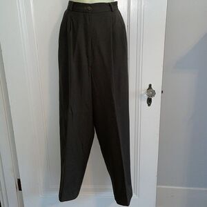 Vtg 70s/80s JH Collectibles dark army green high‎ waisted pleat front pants